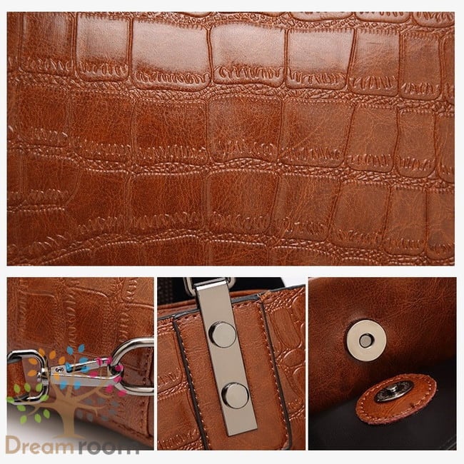 K-063-1 classic クロコ 型押し レザーボストン BAG 【レッド K-063-1 classic クロコ 型押し レザーボストン BAG 【レッド