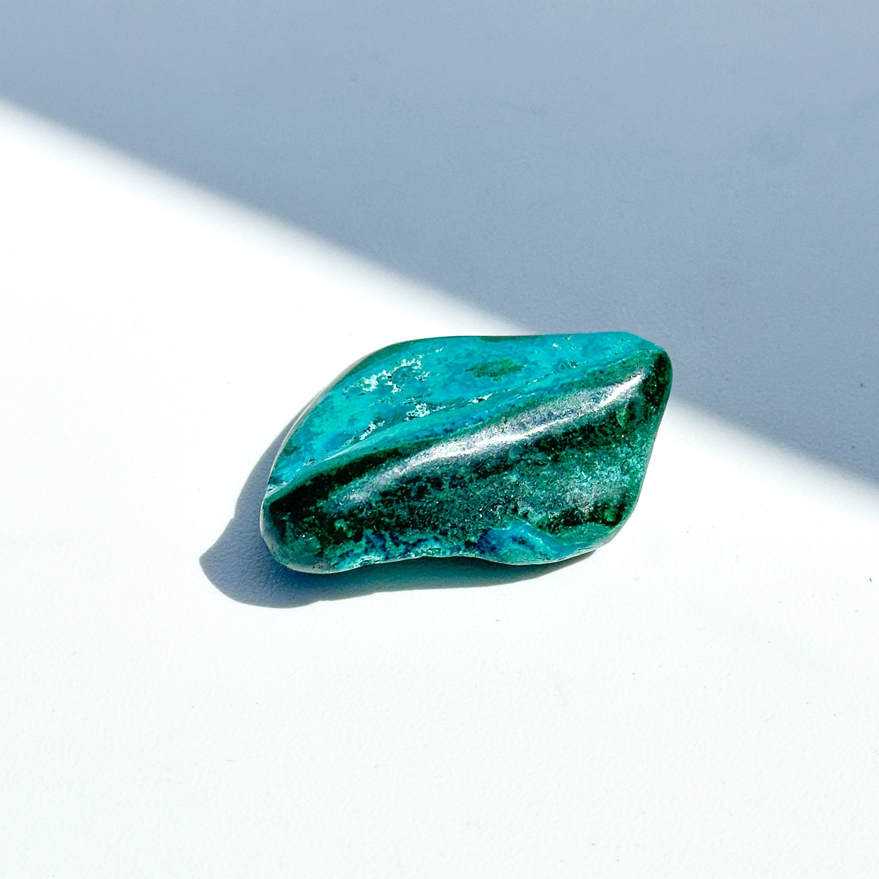 マラカイト with クリソコラ(マラコラ) タンブル41◇ Malachite with マラカイト with クリソコラ(マラコラ) タンブル41◇ Malachite with
