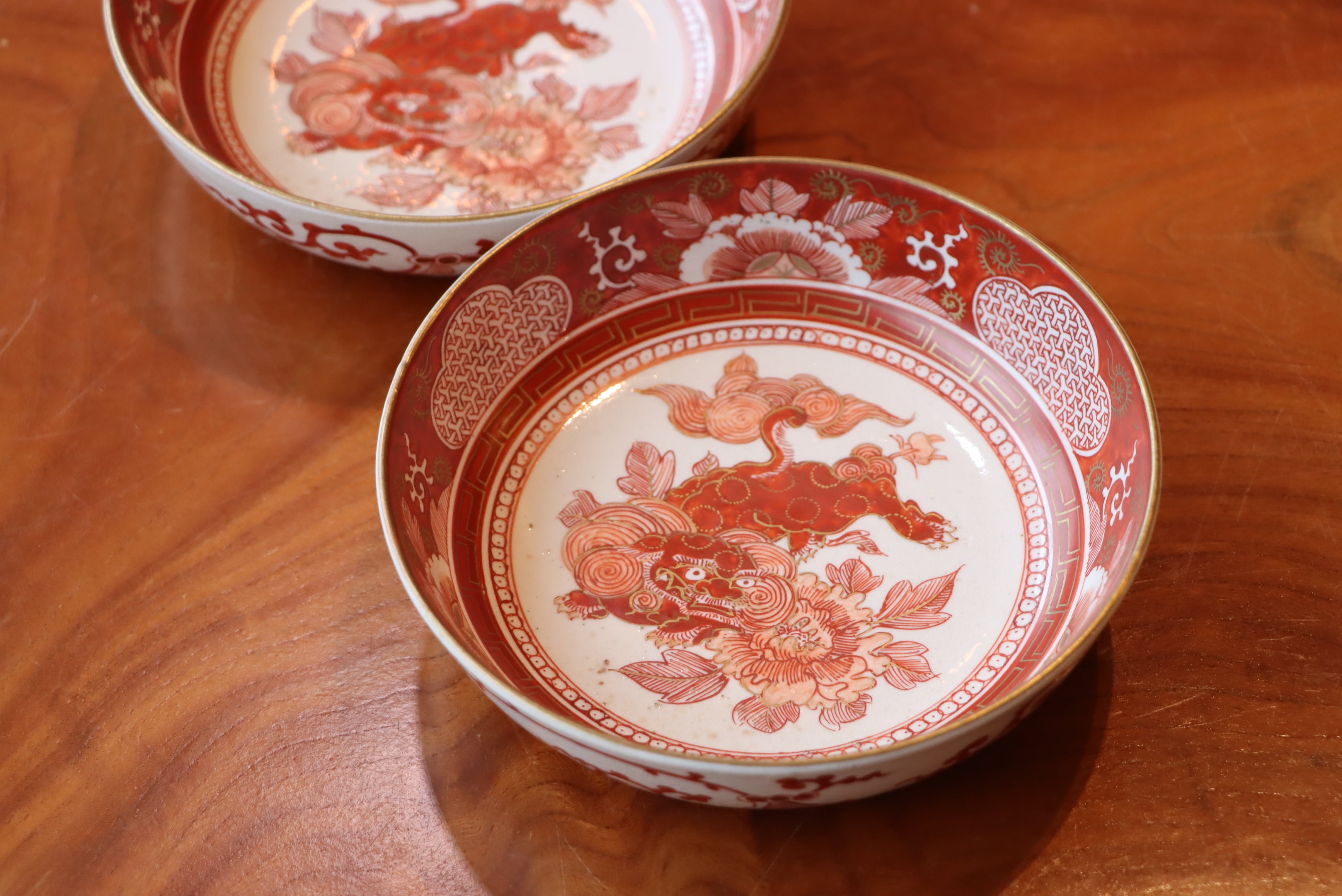 膾皿 九谷焼 赤絵 唐獅子牡丹文 | (有)新原美術 膾皿 九谷焼 赤絵 唐獅子牡丹文 | (有)新原美術