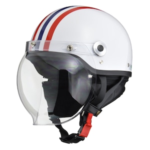 【公式】CROSS CR-760　ハーフヘルメット　ホワイト×レッド/ブルー