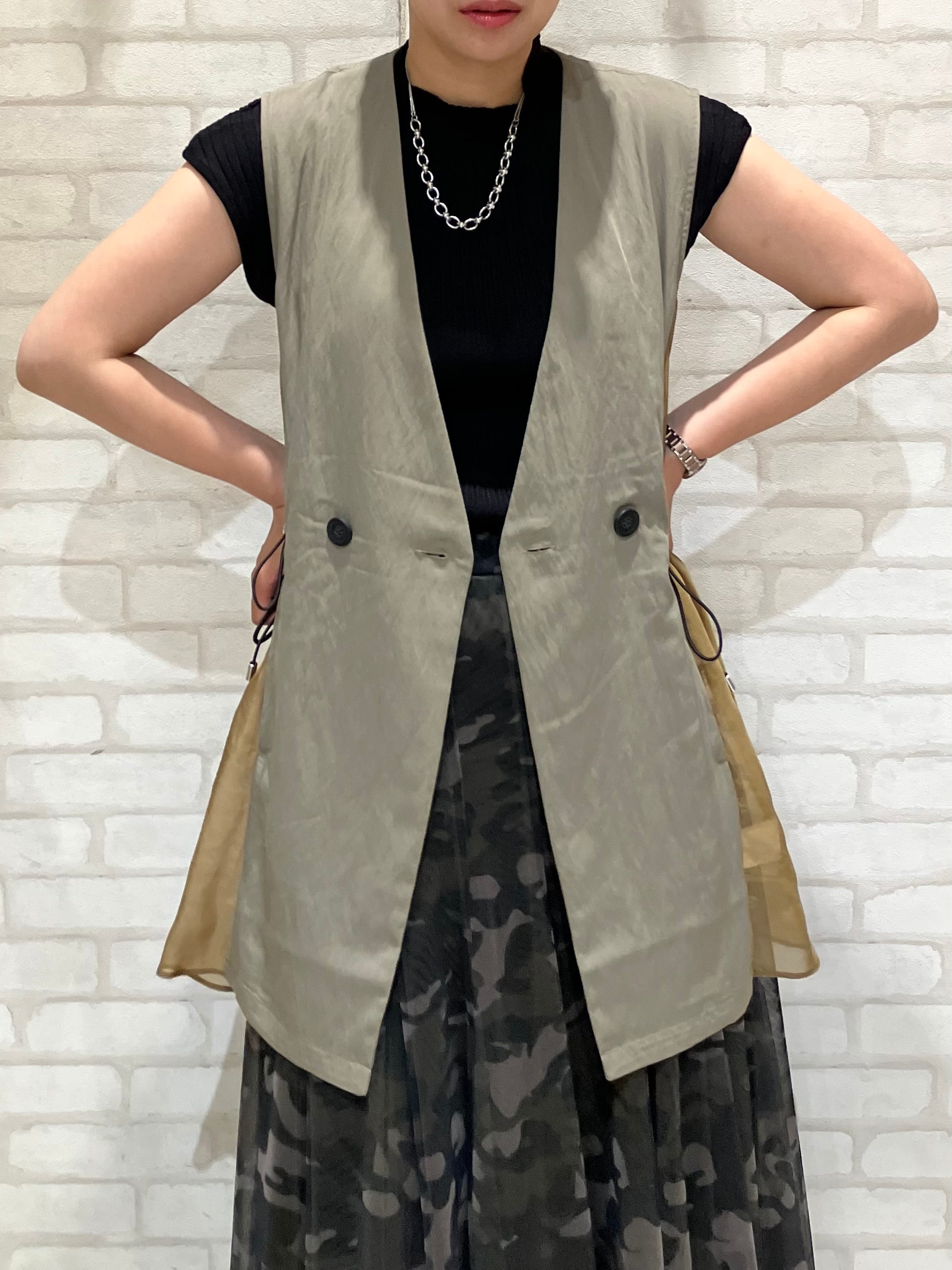 ベスト ジレ 「Alfred Alex」drape side ring code double gilet