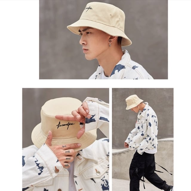 メンズ バケハ 帽子 ピンク ストリート系 個性的 ダンス 韓国 - 帽子