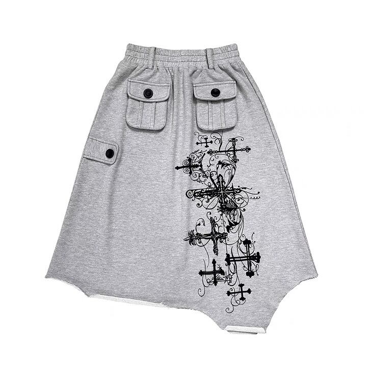 CFIERCE] Cross Printed Half Skirt | BYORI