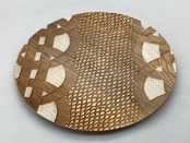 【大皿】京小紋リング -生成り  Large plate, Platter, Ornamental plate
