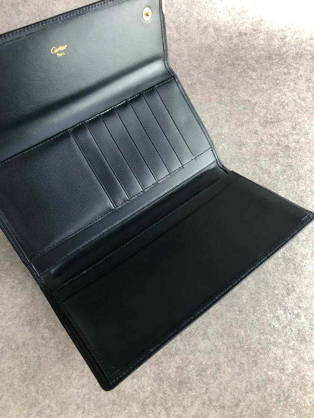 Cartier カルティエ サファイアライン 財布 ネイビー レザー 長財布 vintage ヴィンテージ オールド rtcbar