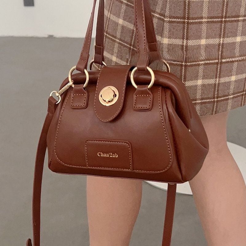 ゴールドスナップボタン2wayがま口バッグ L1135