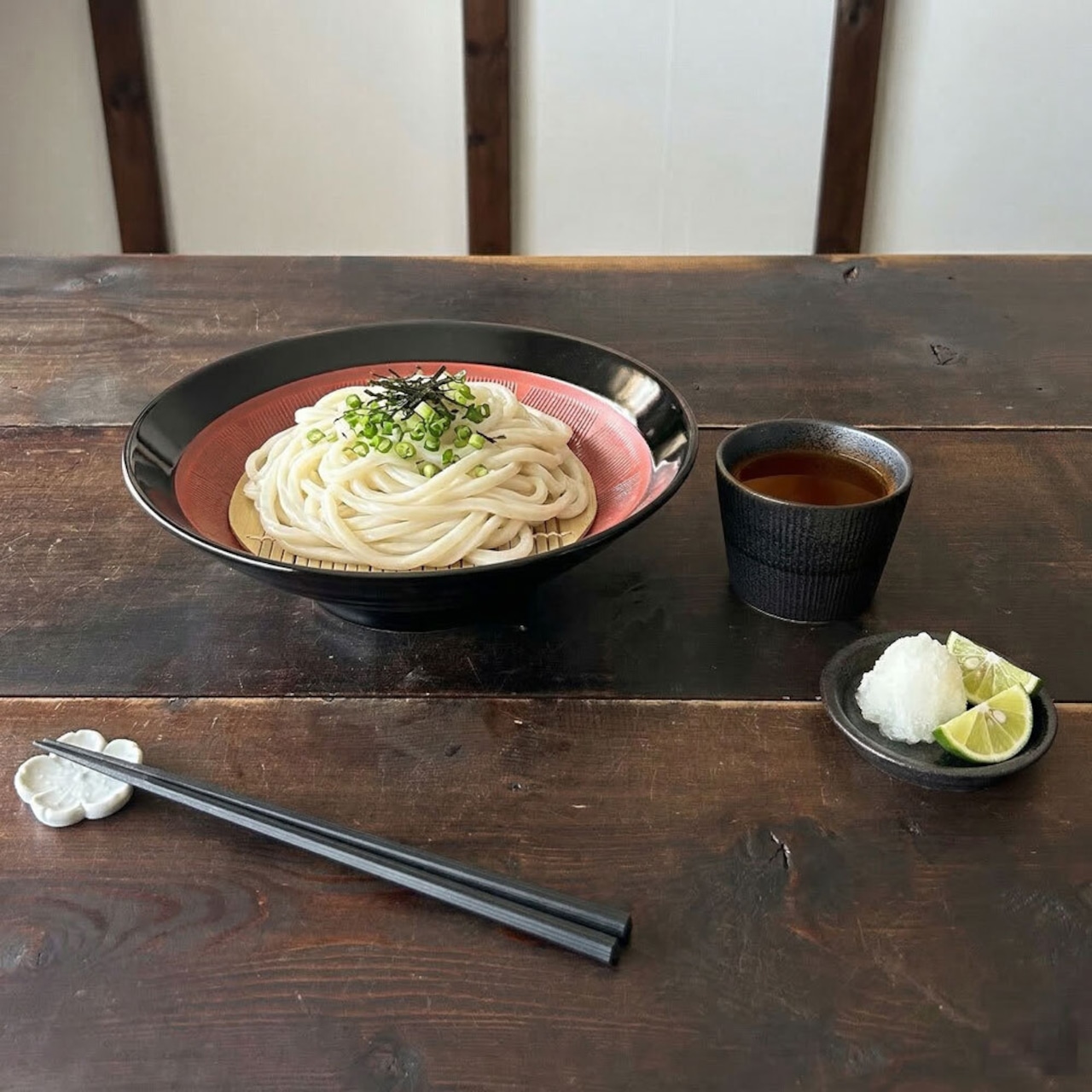 そば食器 黒釉朱巻 櫛目 1人前 そば食器セット 一人前 ざるそばセット ざるそば 器