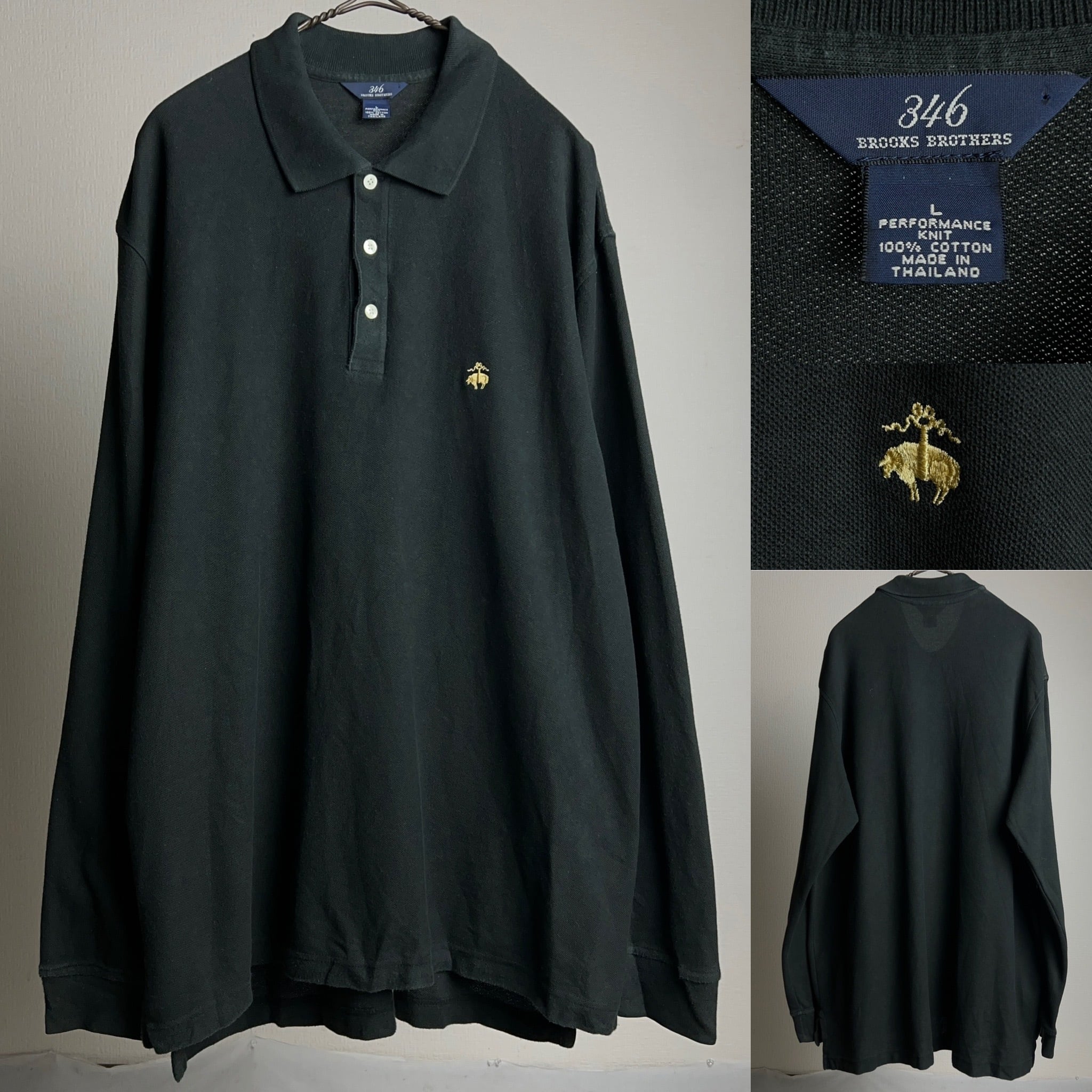 BROOKS BROTHERS L/S Polo Shirt SIZE L Black ブルックス BROOKS BROTHERS L/S Polo Shirt SIZE L Black ブルックス