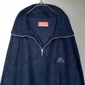 90s　カッパ　ハーフジップ　フリース　プルオーバー　アノラック　刺繍　裏起毛