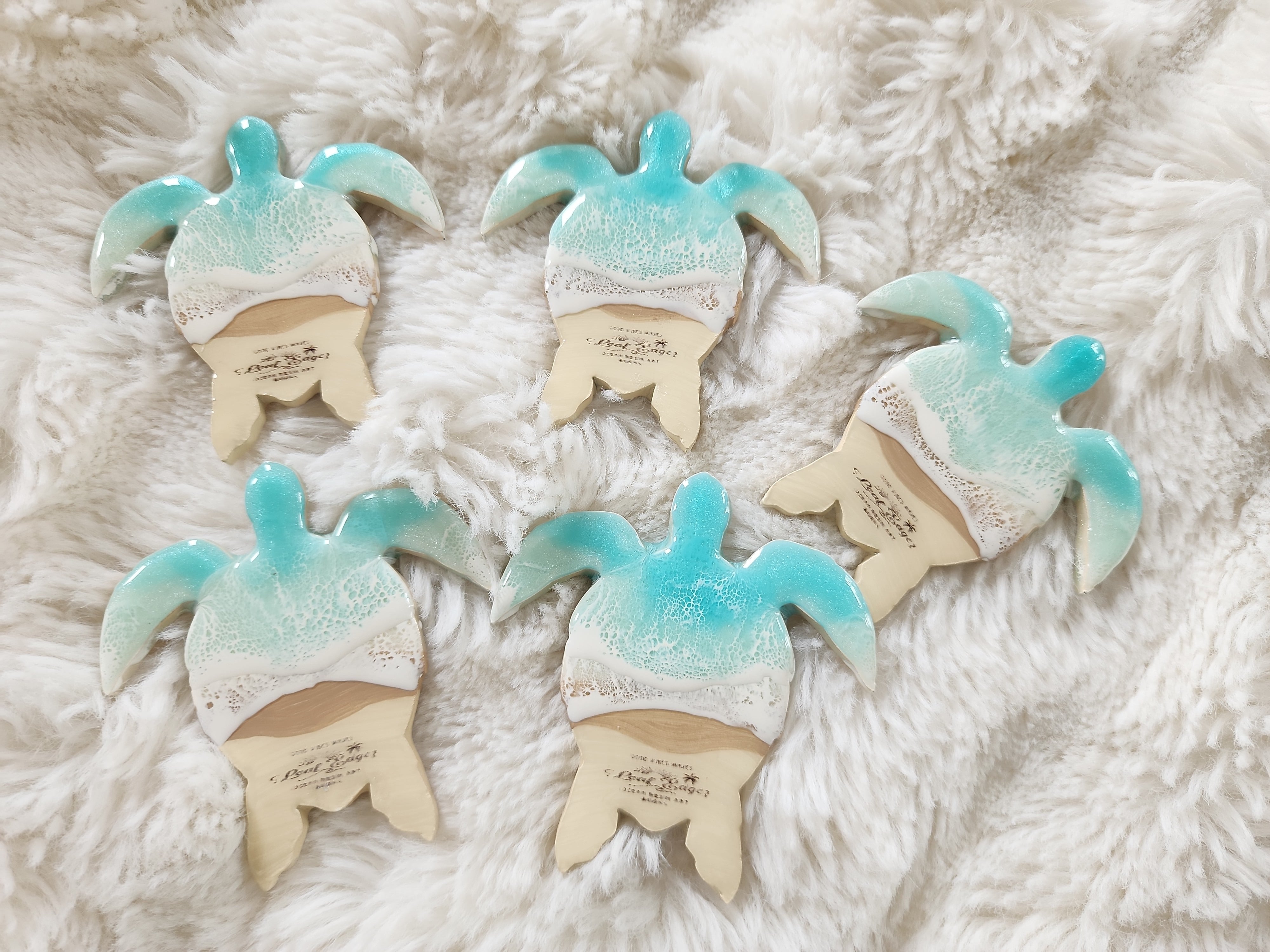 499.オーシャンレジンアート オリジナル ホヌマグネット