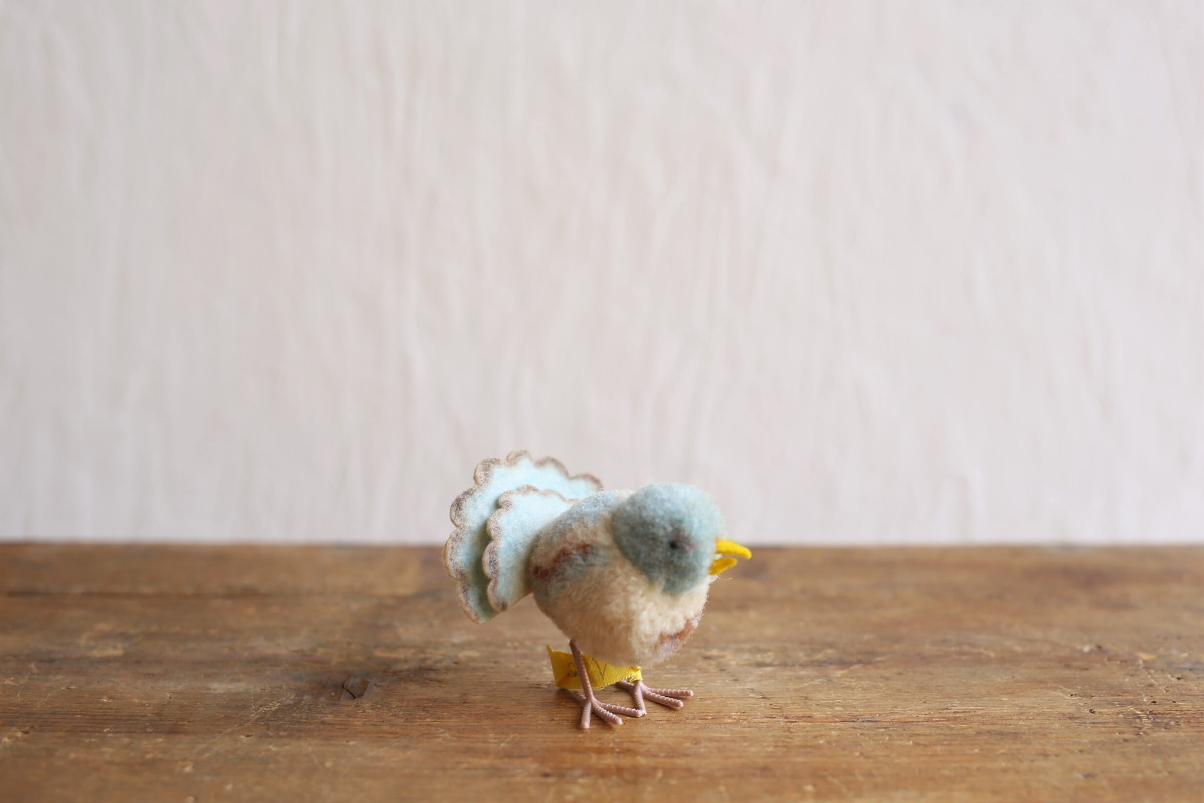 ドイツ ヴィンテージ Steiff シュタイフ ポンポン ミニチュア 鳥 ハト ブルー N-03205