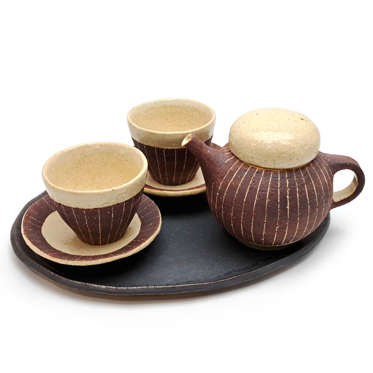 大野 素子】弁柄 お茶碗（縦縞） | gallery&select shop 縁