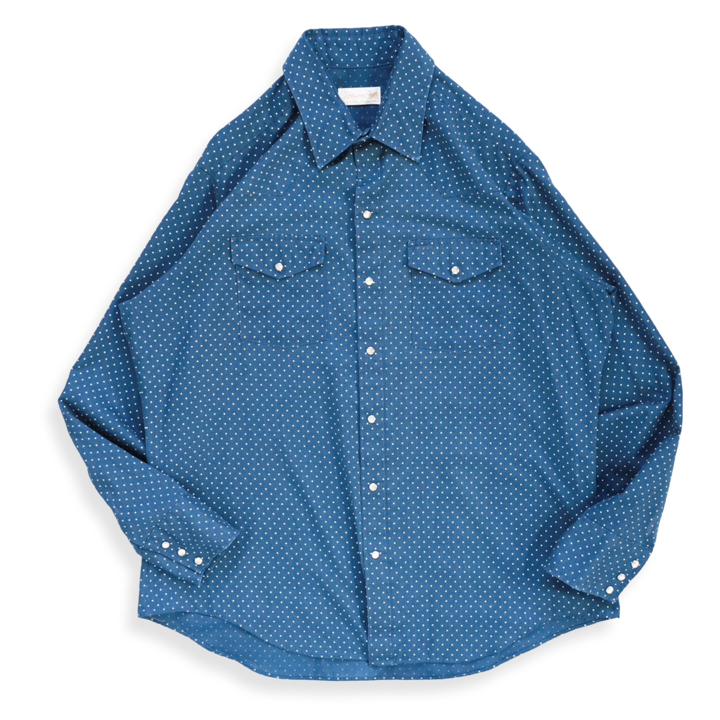 Vintage Blue Dot Western Shirt
