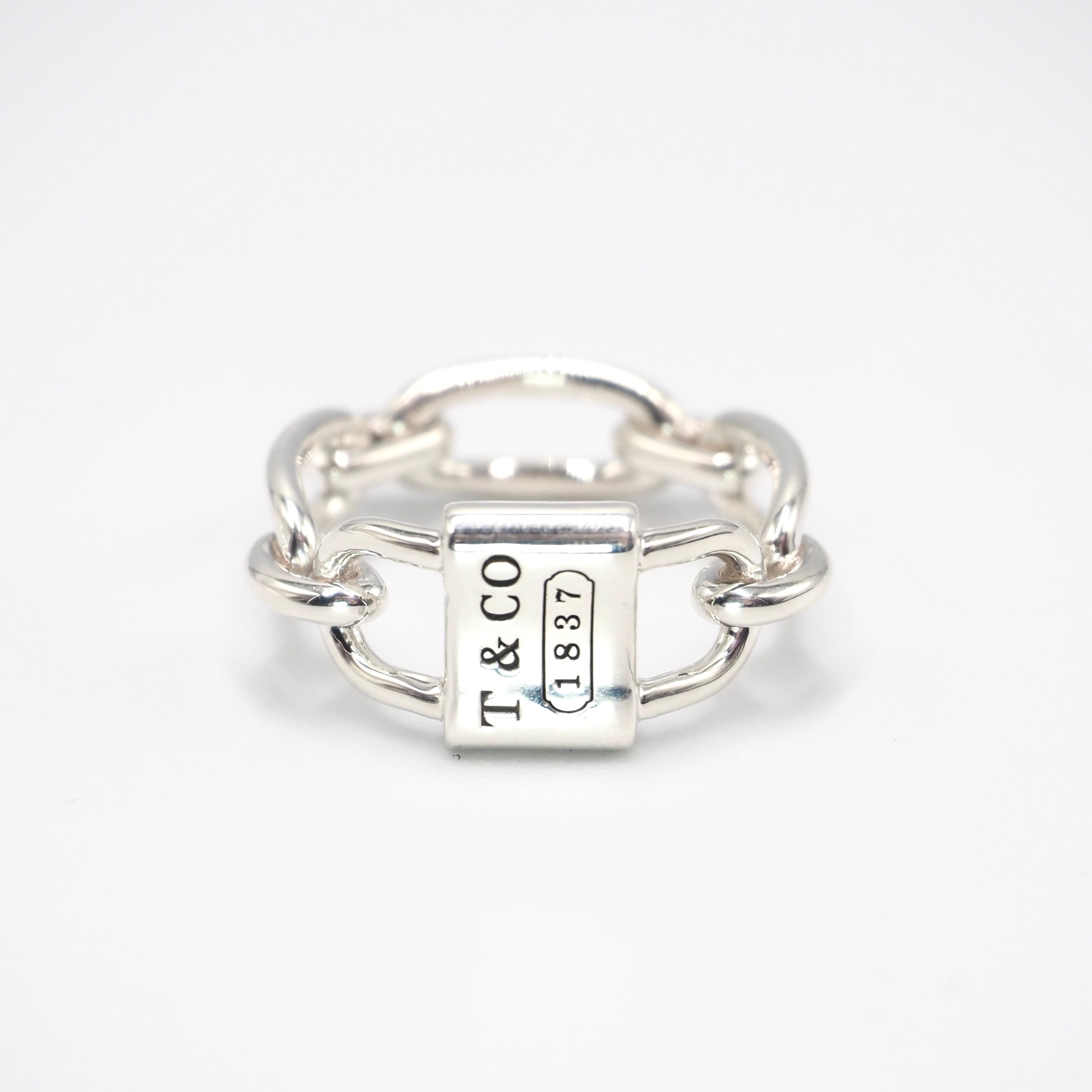 Tiffany&Co. 約10号 1837 スモール ダブルロック リング シルバー925