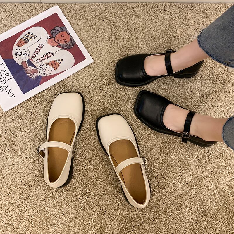 レザーサマー薄手レッド 靴 シューズ 夏物 スクウェア 部族の婦人靴40748079810