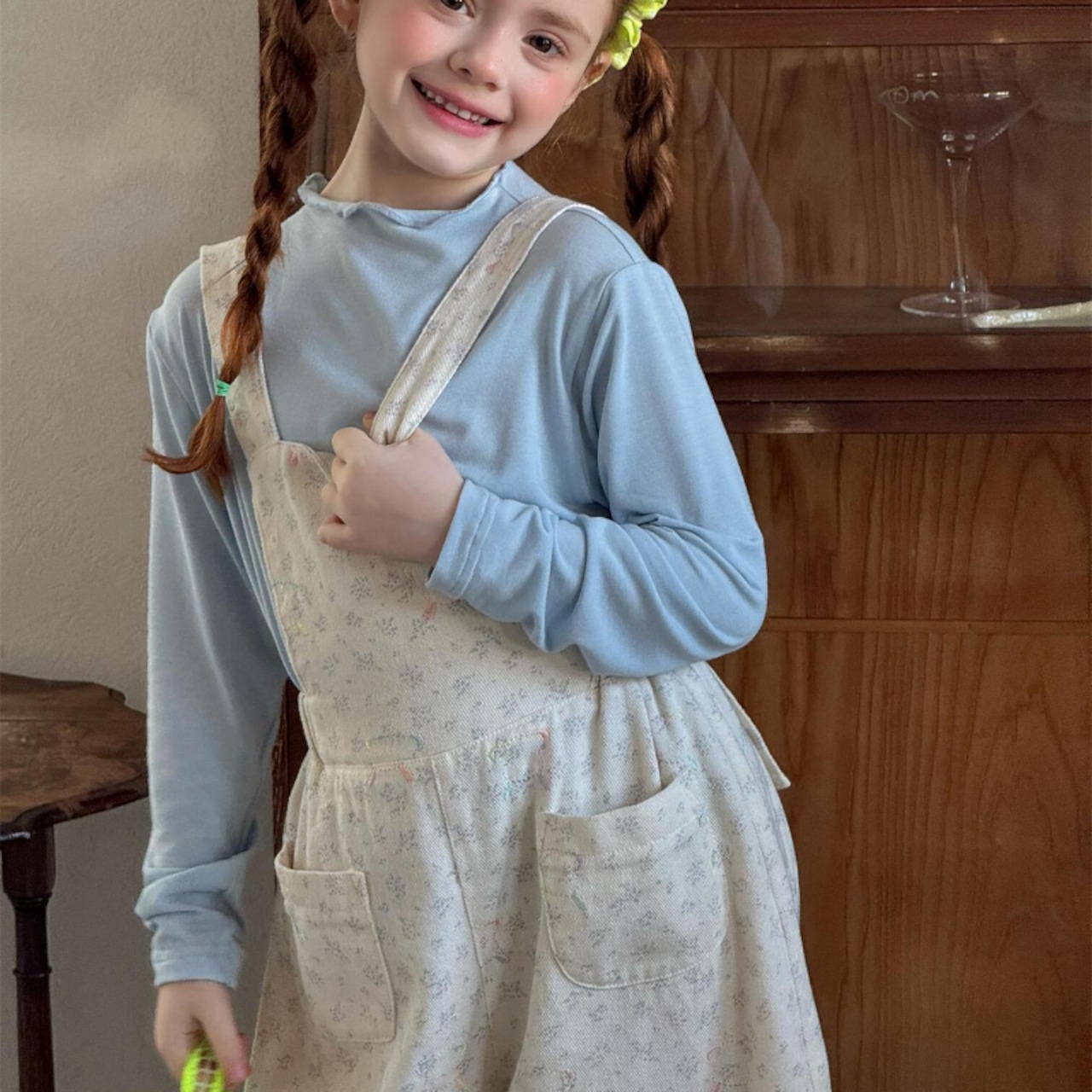 春韓国風花柄オールインワン