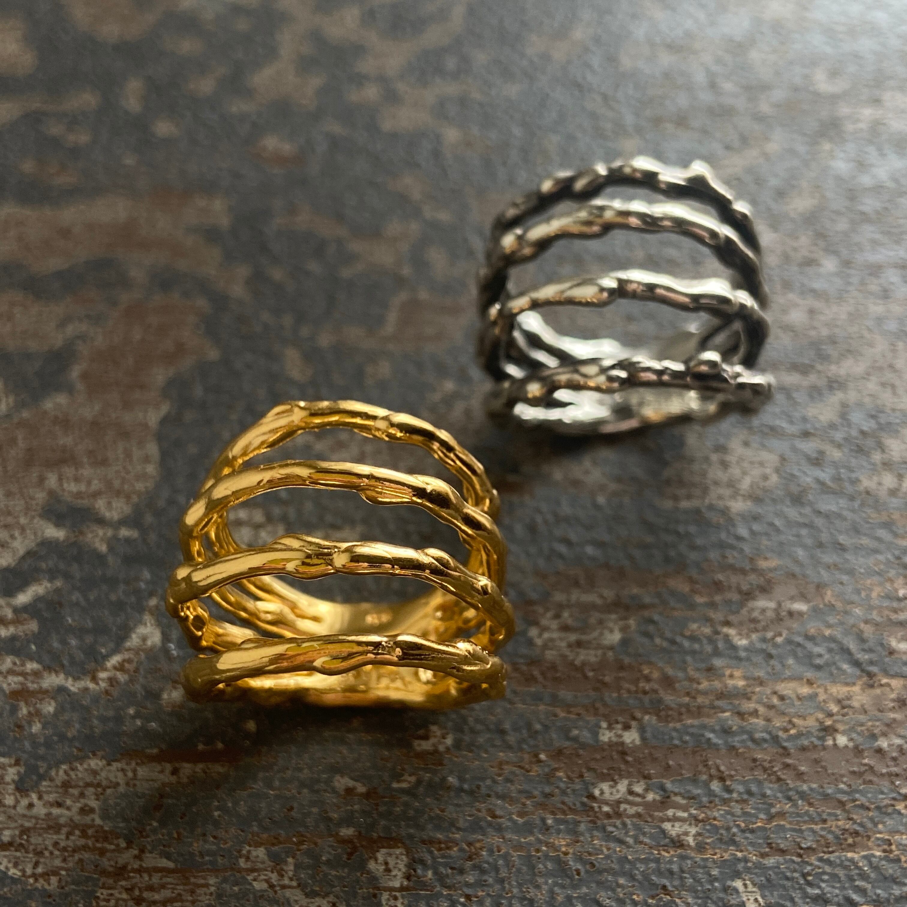 Silver Melt Ring/SV925 Melt4連リング