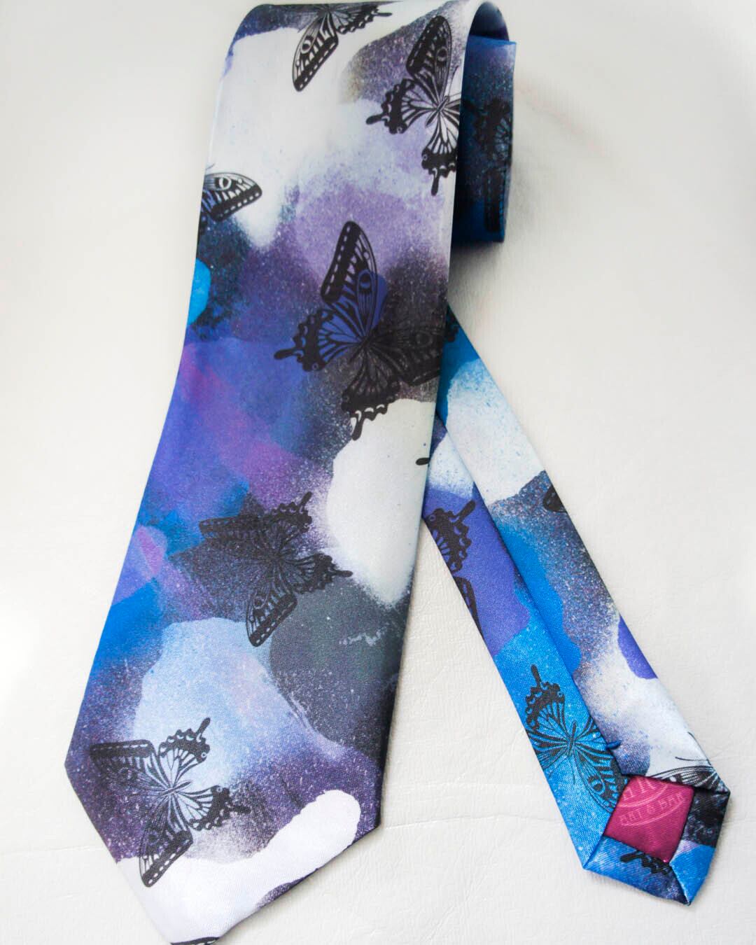 mushroomネクタイ【一点物】【個性派】【アゲハ蝶シリーズペイント】
