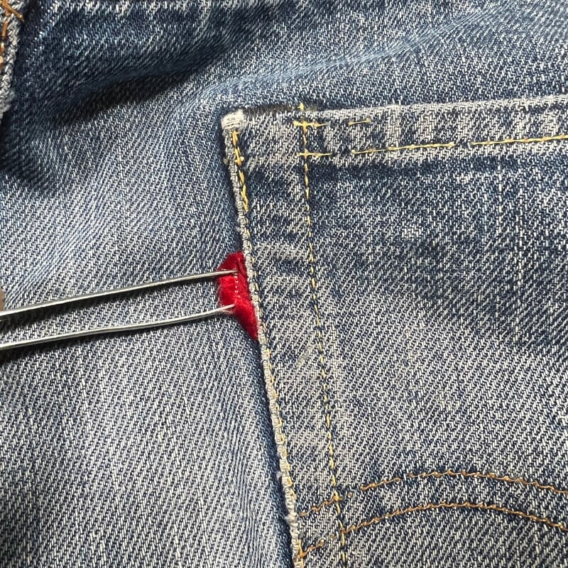 60's LEVI'S リーバイス 501 デニム Big E 初期 Vステッチ ズレカン 足