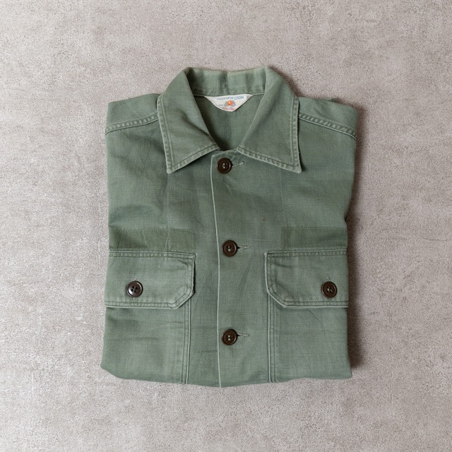 【13 1/2】Fruit of the Loom 60's OG-107 Utility Shirt Cotton100％ "Used" 民間品 フルーツオブザルーム社製 民間品 ユーティリティーシャツ コットン No.224