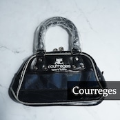 【海外輸入】 Courrèges】クレージュ シルバーラメパイピング ミニボストンバッグ Black | ブランド古着屋 Jesus Judas（ジーザス  ジューダス） バッグ
