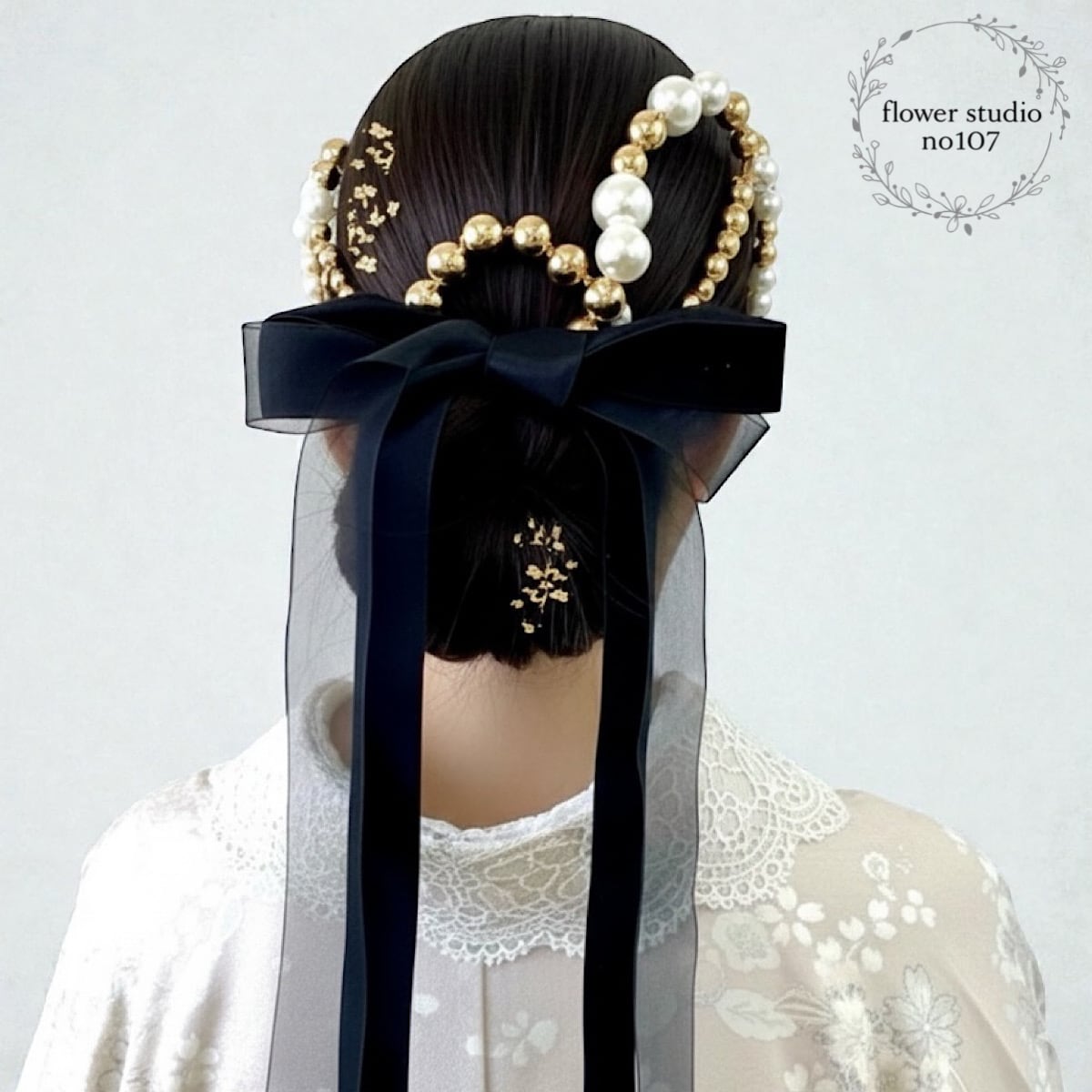 パールチェーン&ボールチェーン髪飾り | flower studio no107