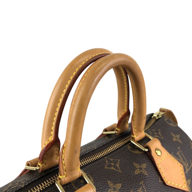LOUIS VUITTON ルイヴィトン スピーディ25 モノグラム ハンドバッグ ブラウン レザー vintage ヴィンテージ オールド vbsmgd