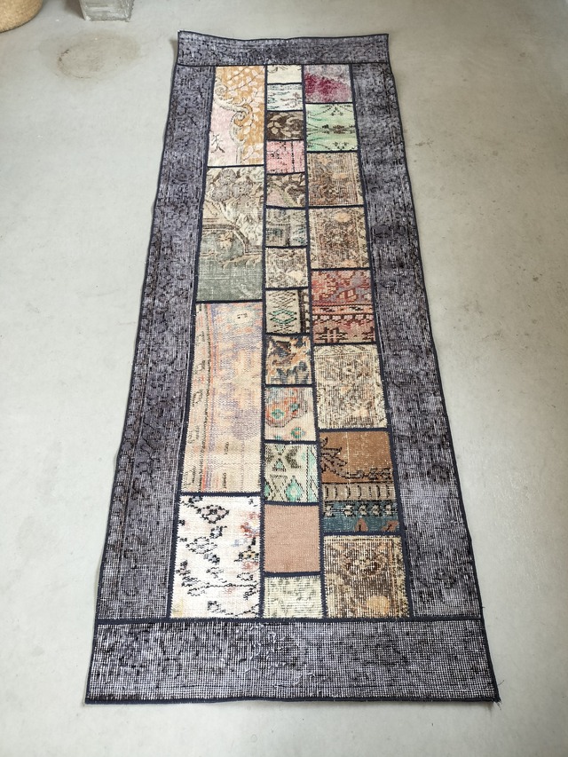 Turkish patchwork rug 210✕76cm No.448