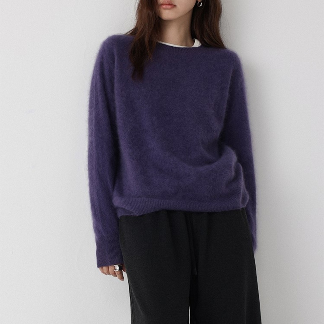 ベーシック クルーネックニット H0058