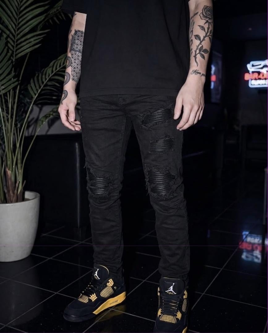 Black Armor Zip Denim | B4DRIP