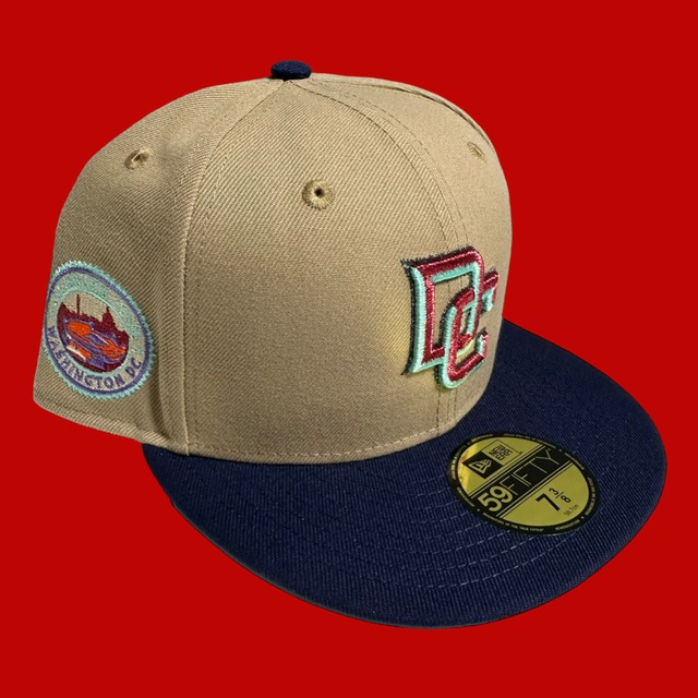 Washington Nationals 2008 Inaugural Season New Era 59Fifty Fitted / Beige,Navy (Gray Brim)