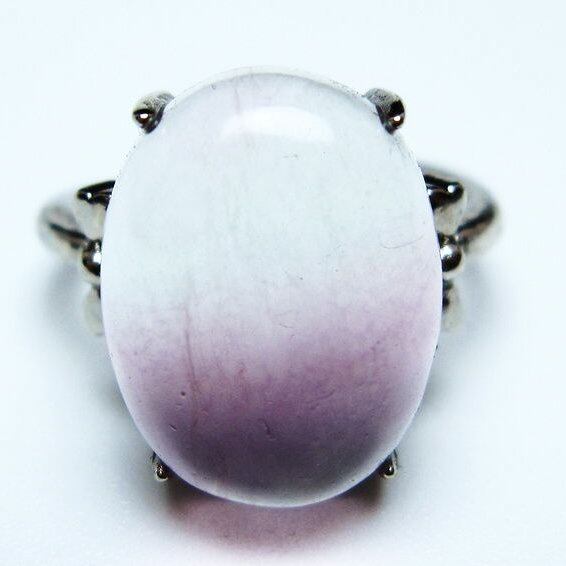 フローライト リング 蛍石 指輪 フリーサイズ 16号 一点物 メール便可 [M便 1/20] 115-7043