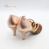 社交ダンス 衣装 シューズ 23cm ピンク系 セキネ SEKINE 靴 くつ ヒール 光沢 メッシュ レディース ストラップ 茶 上品 かわいい ダンスシューズ ダンス衣装 ステージ イベント 練習 レッスン ブラウン系
