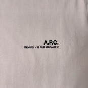 A.P.C. アーペーセー ロゴプリント 半袖Tシャツ XL/ホワイト/A.P.C. ITEM 001-39 RUE MADAME