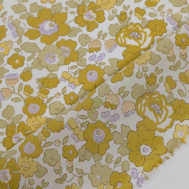 説明欄確認要◆輸入　リバティ　LIBERTY　タナローン　Betsy　ベッツィ　ゴールデンイエロー　約130×50cm