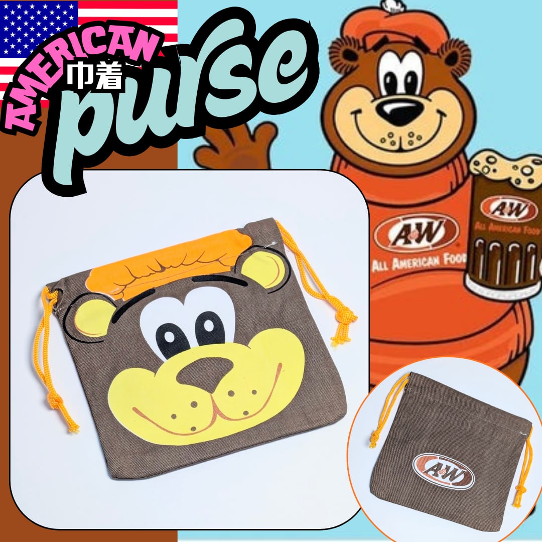 再入荷！アメリカンキャラクター巾着袋 【 A&W (エイアンドダブリュ)  】 エンダー / ルーティ〚アメリカン雑貨 アメトイ〛