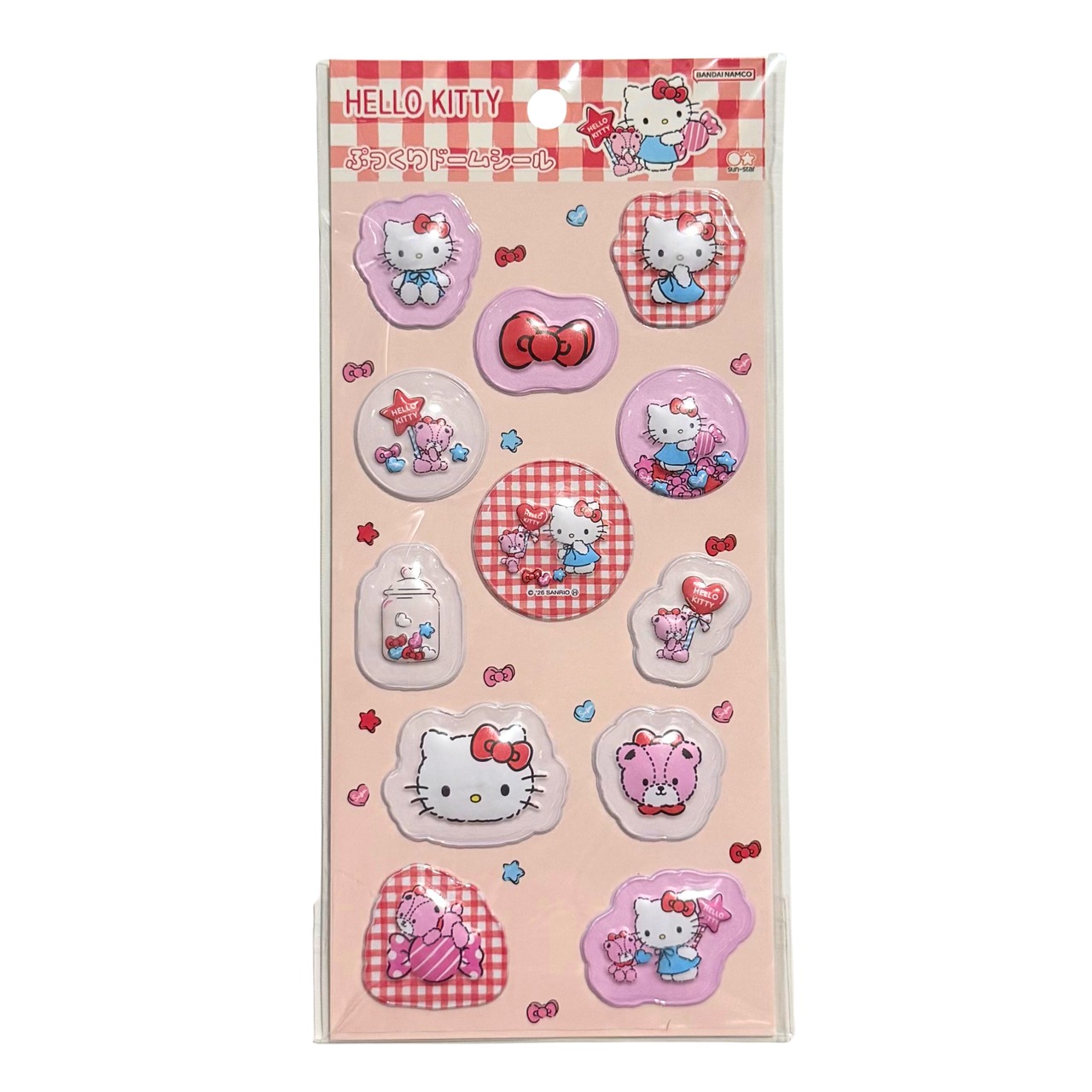 ぷっくりドームシール　キティ　レッド - 1