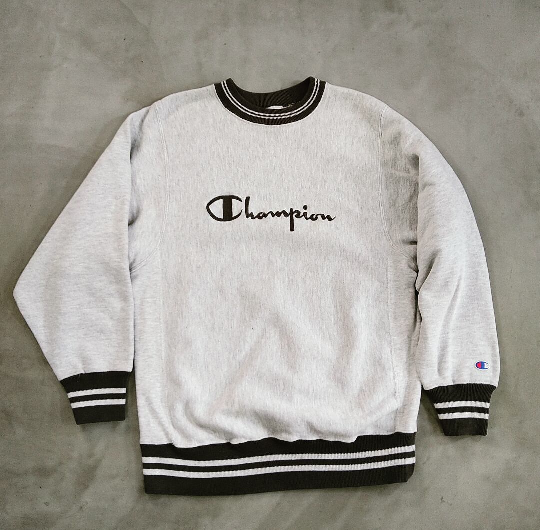 champion R/W script logo ribline sweat-mwasaving.com