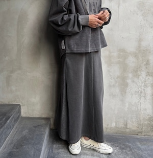 【flamingo firm】スラブ脇タックロングスカート