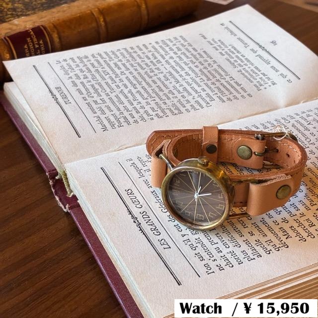 [Made to Order] Brass and Leather Handmade Watch commu MTABU spice BG Made to Order Brass and Leather Handmade Watch Beige Wristwatch Gift