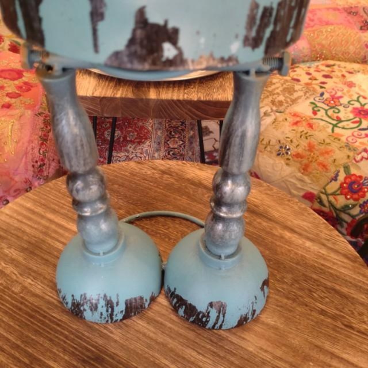 GARDEN OBJECT BLUE　ROBOT　GARDEN EYECATCHING　HANDMADE 　ANTIQUE　VINTAGE　RETRO