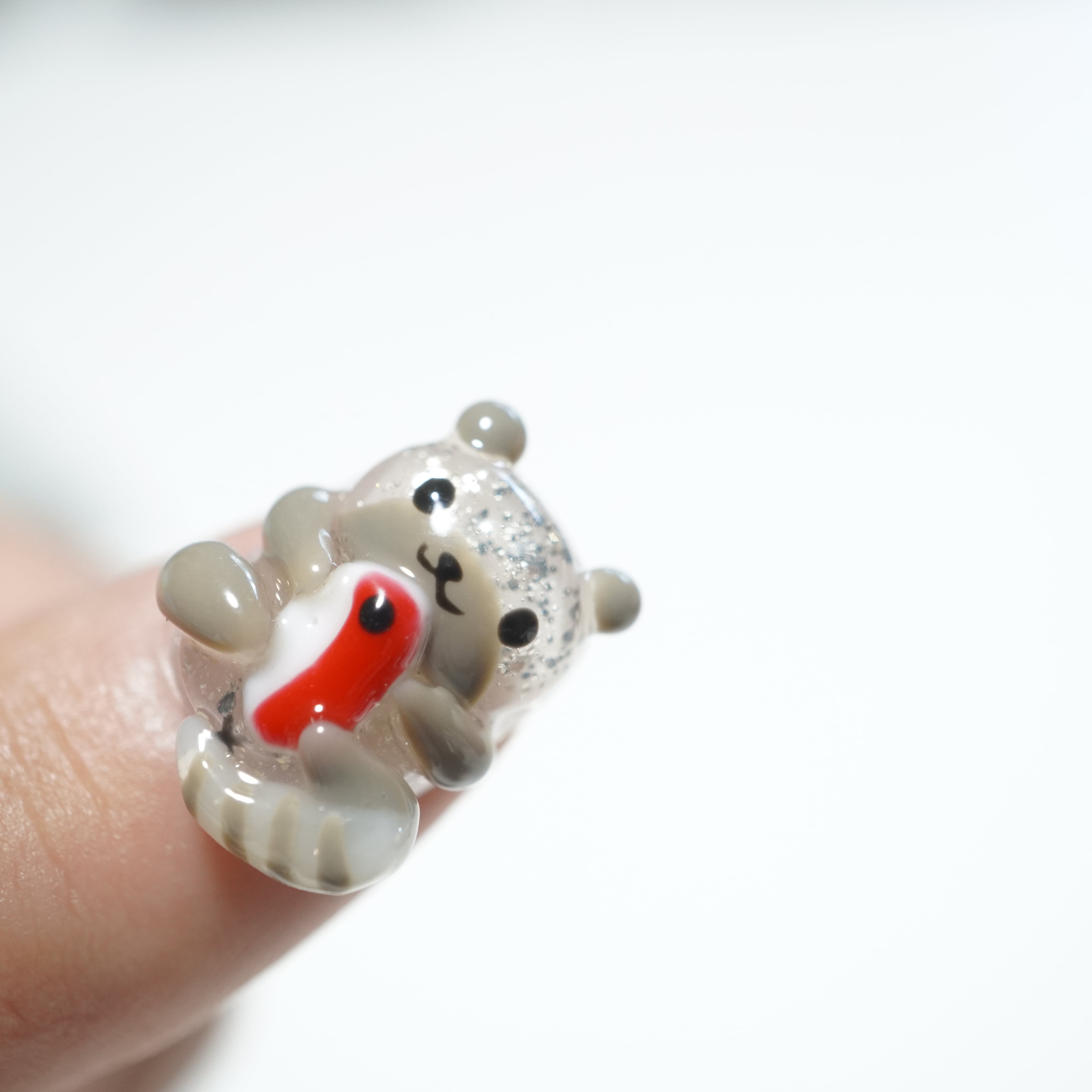 #576 たぬたぬ 親指チップ/XY145 繰り返し使えるネイルチップ