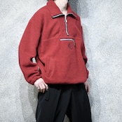 design half zip fleece red