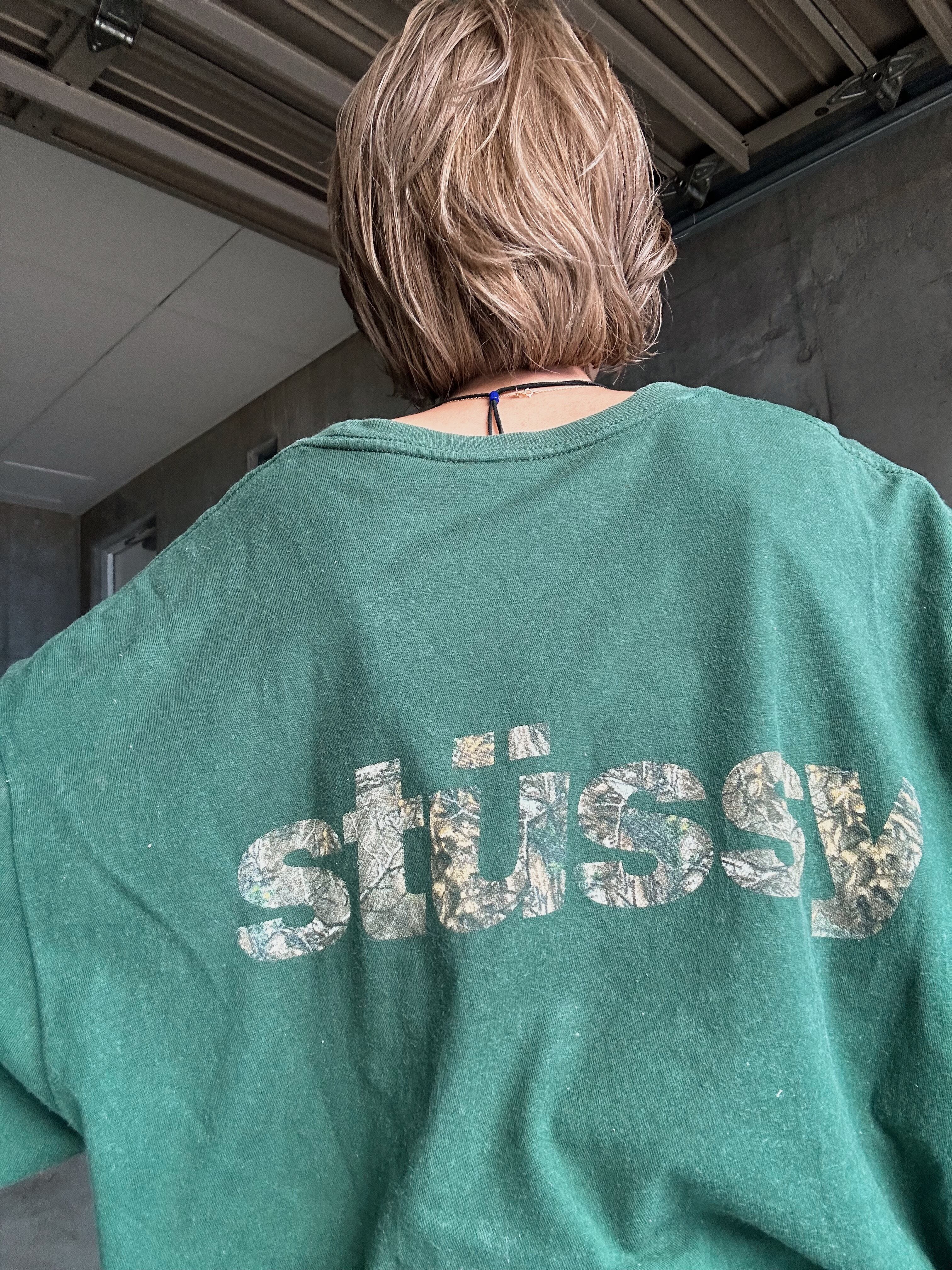 (CS1886)STUSSY real tree camo logo printed T-shirt made in MEXICO