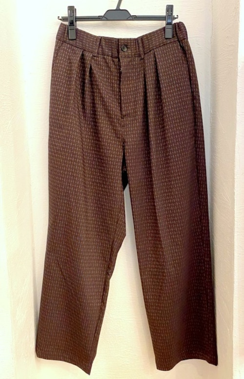 Smart T/R Japanese Traditional Pattern 2Tuck Wide Easy Pants　Wine