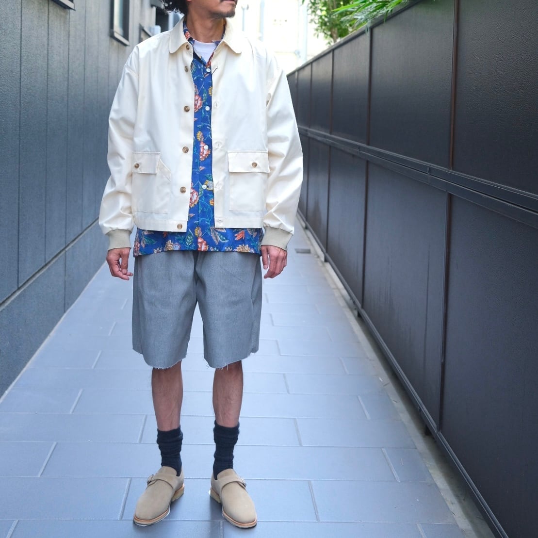 KENNETH FIELD(ケネスフィールド) /SHORTS sweat like twill-GRAY-(43