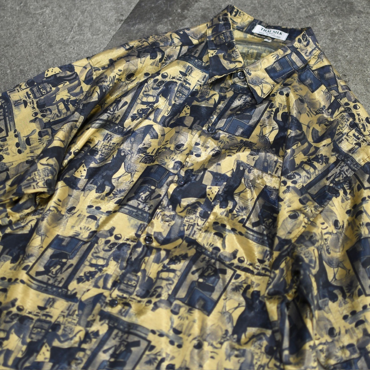Egypt pattern thai silk shirt