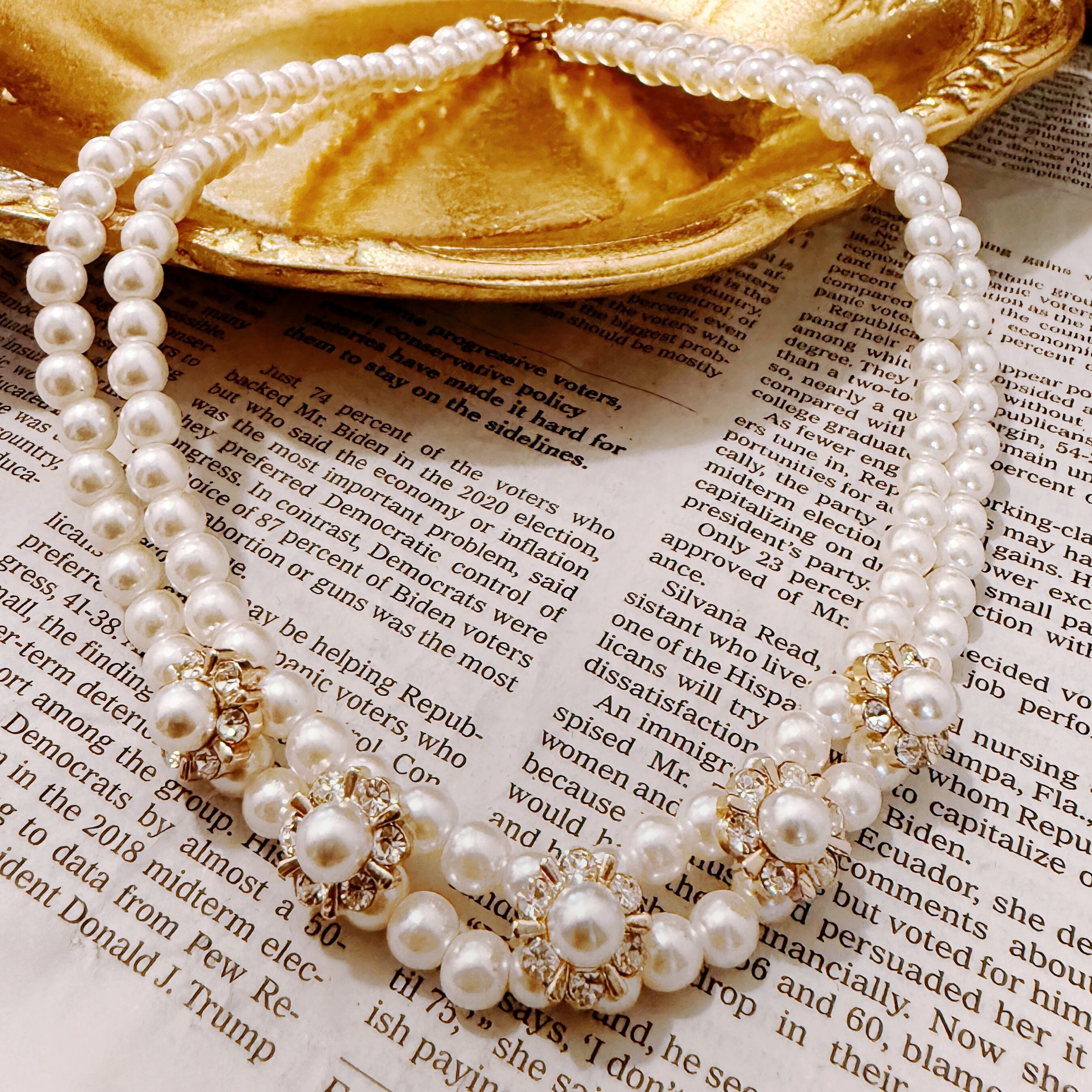 パール2連ネックレス