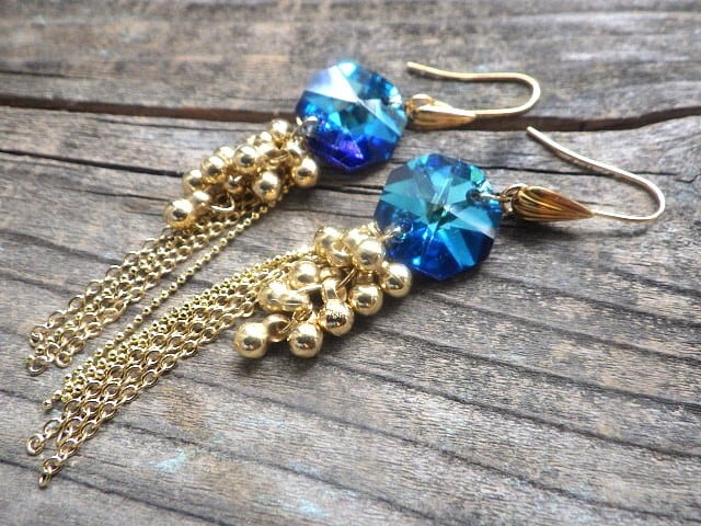 Bermuda Blue Jellyfish＊ バミューダブルーガラスとシャラシャラ