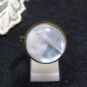 天然石、ムーンストーンのリング フリーサイズ　天然石リング のセール通販　11590R